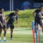 Neymar, en un entrenamiento
