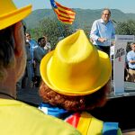 Torra, en la imagen el domingo frente a la cárcel de Lledoners / Efe