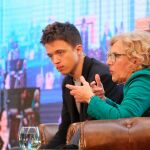 Manuela Carmena e Íñigo Errejón durante un acto de campaña de Más Madrid durante las pasadas elecciones autonómicas y municipales