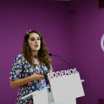 Noelia Vera durante la rueda de prensa tras el Consejo de Coordinación de Podemos/Ep