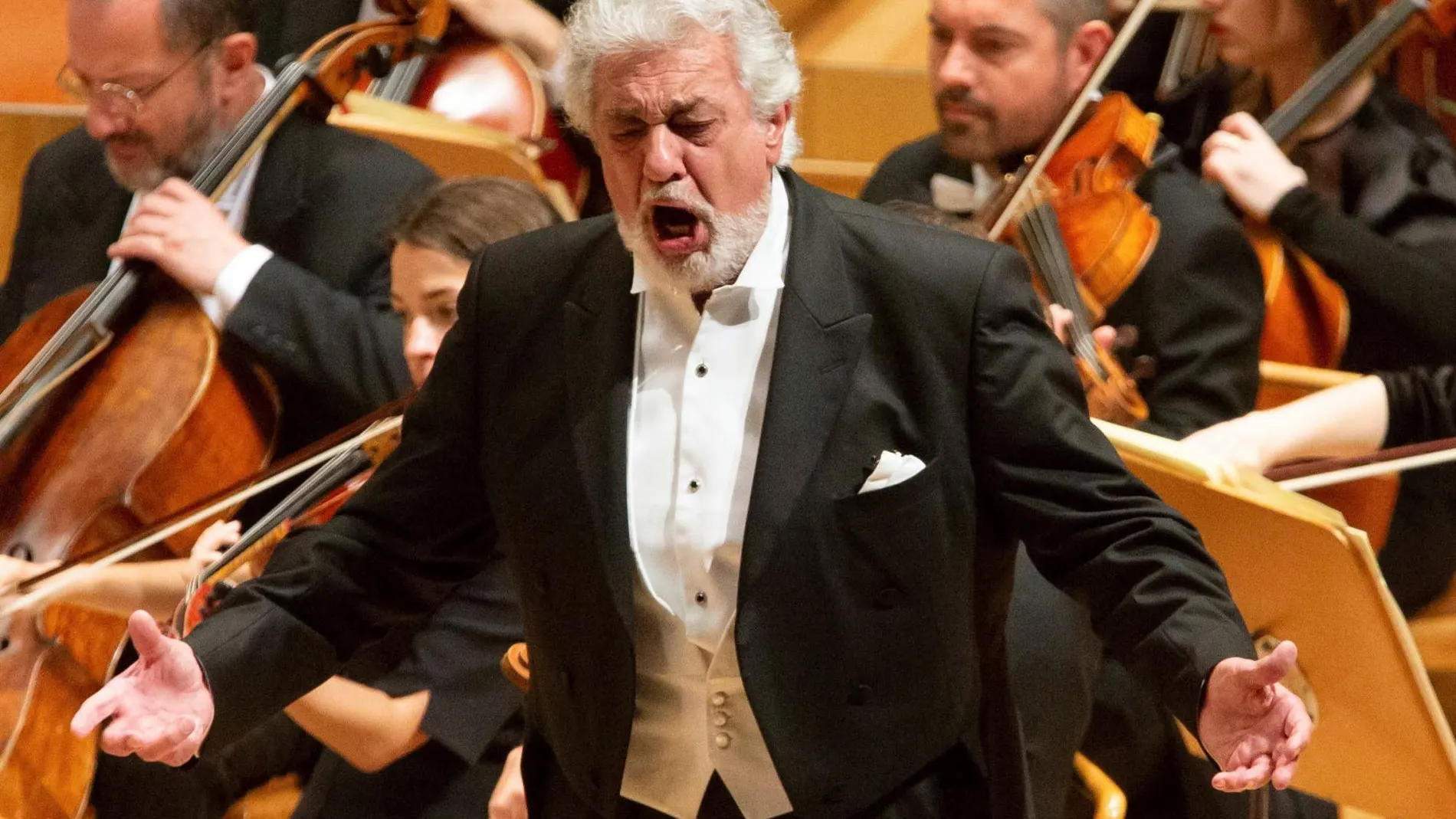 Plácido Domingo, durante un recital en Zaragoza