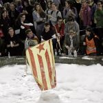 Varios manifestantes protestan en Barcelona