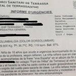 Informe de urgencias de la menor