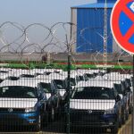 Vehículos Volkswagen en una fábrica de Alemania