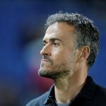 Luis Enrique, durante un partido con España