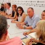 Mónica Oltra, Joan Baldoví durante la reunión de la ejecutiva de Compromís/Foto: Efe
