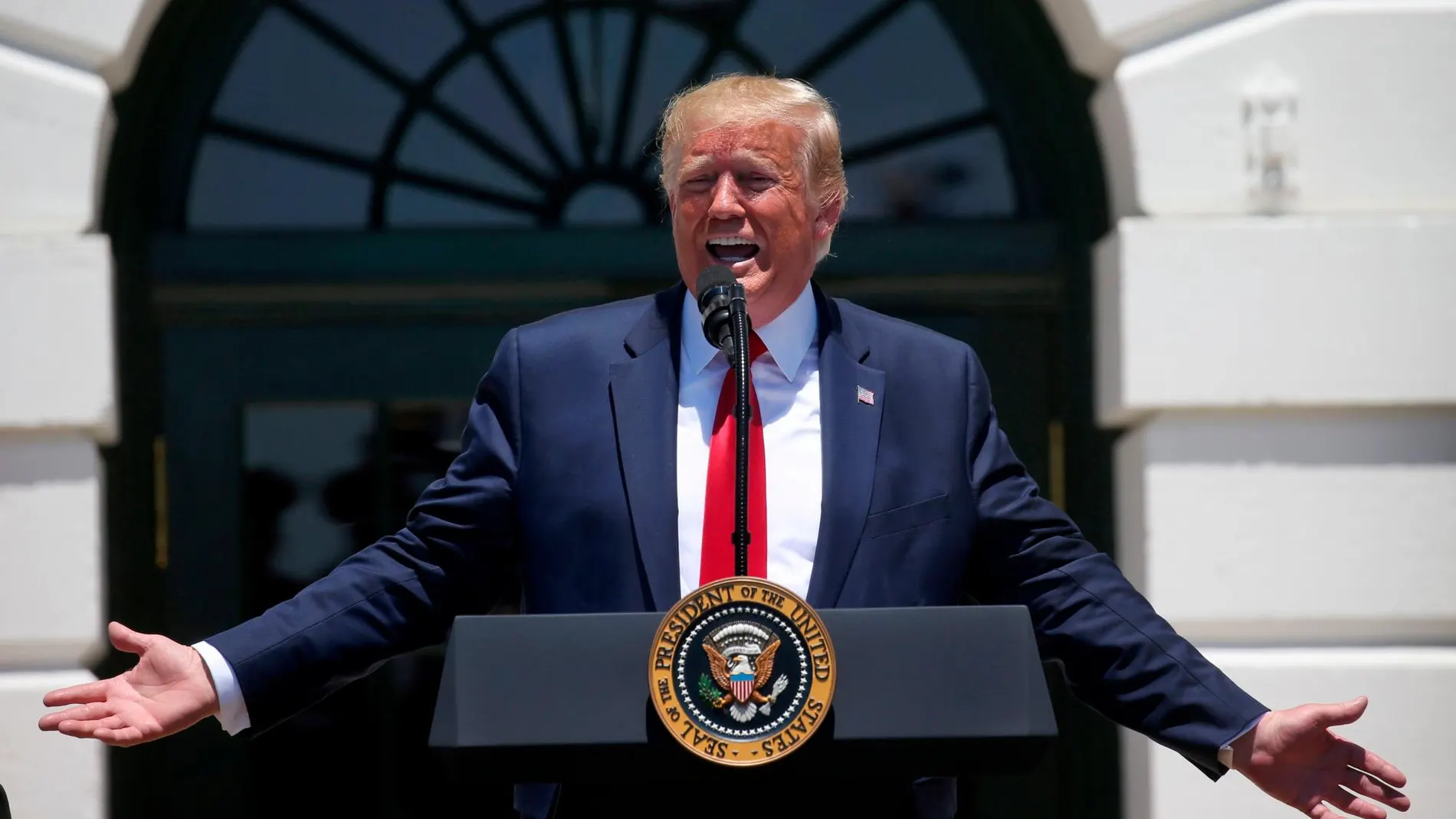El Presidente de los Estados Unidos, Donald Trump, en una rueda de prensa