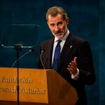 Felipe VI durante su discurso de los Premios Princesa de Asturias