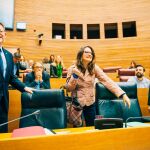 En la imagen, el presidente de la Generalitat valenciana, Ximo Puig, la vicepresidenta, Mónica Oltra y el conseller de Hacienda, Vicent Soler
