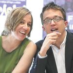La diputada en la Asamblea de Madrid Tania Sánchez, junto a Íñigo Errejón