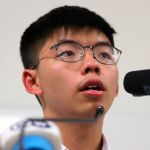 Joshua Wong, en una rueda de prensa ayer en Berlín