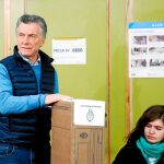 El presidente Mauricio Macri ayer tras participar en las primarias