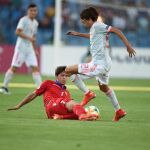 Bryan durante un encuentro del Europeo sub-19