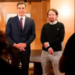 Sánchez e Iglesias, en la reunión mantenida la pasada semana en el Congreso. (Foto: Cristina Bejarano)