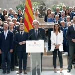 El acto del Govern encabezado por Torra en el Palau de la Generalitat.