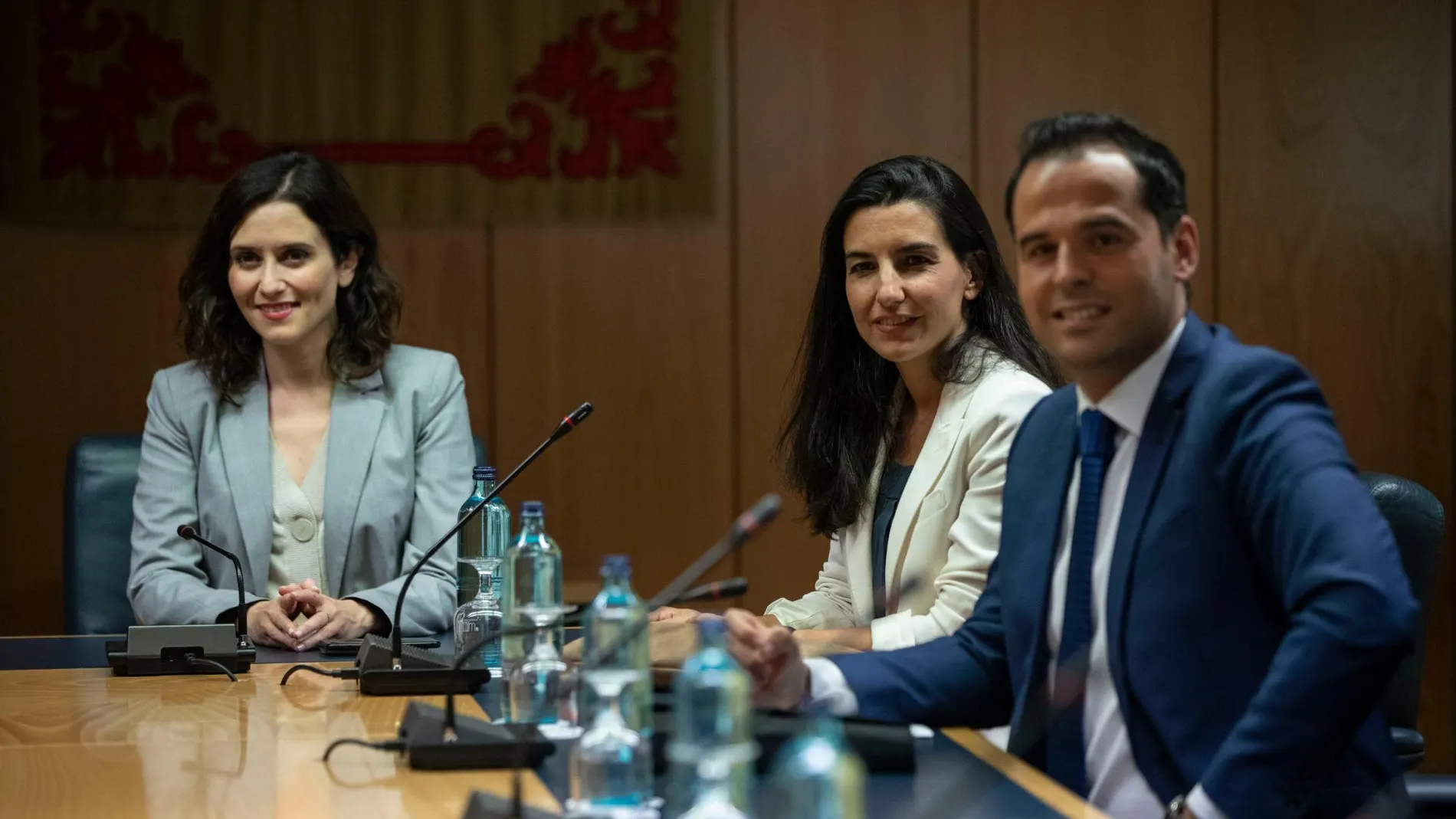 Reunión entre Cs, Vox y PP para la investidura. Monasterio, Aguado y Ayuso se reúnen en la Asamblea de Madrid para conseguir llegar a un acuerdo / Gonzalo Pérez