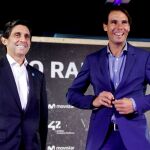 José María Álvarez-Pallete, presidente de Telefónica, y Rafa Nadal