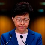 Carrie Lam, presidenta del Ejecutivo hongkonés, en su mensaje de hoy/Reuters