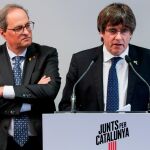 Quim Torra y Carles Puigdemont este mes en Bruselas. (Foto: Efe)