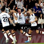 El Valencia celebra un gol