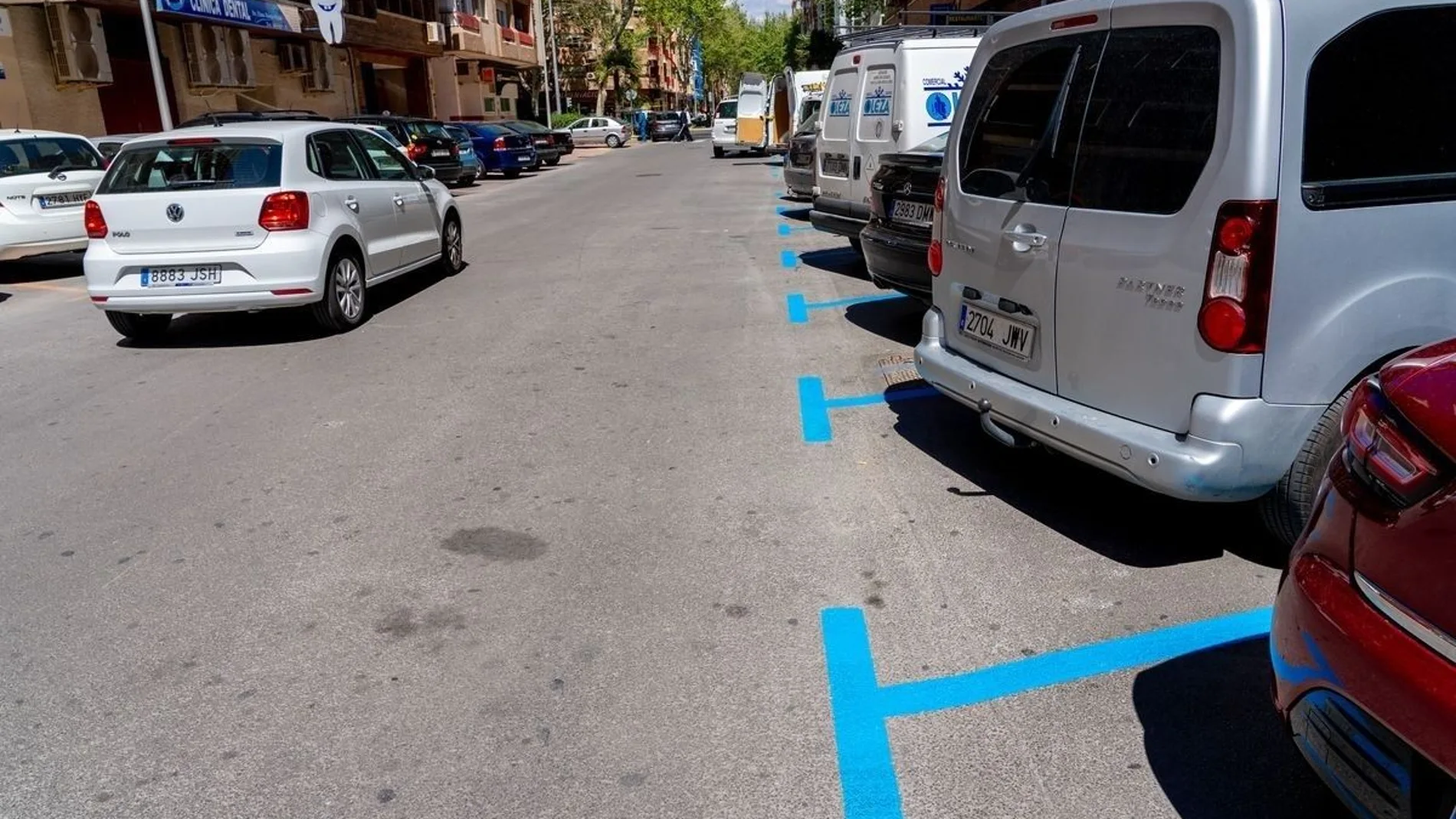 Aparcamiento de zona azul en Cartagena