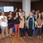 La directora territorial de CaixaBank en Andalucía Occidental, María Jesús Catalá, en el acto de la firma con los representantes de las entidades seleccionadas en Sevilla para ejecutar proyectos sociales / La Razón