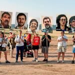 Un grupo de independentistas participó esta semana en Sant Joan de Vilatorrada en un acto en favor de los políticos catalanes presos y de los fugados de la Justicia