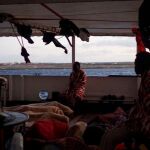 Imagen de algunos de los migrantes del Open Arms