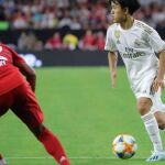 Kubo, en el partido ante el Bayern de Múnich