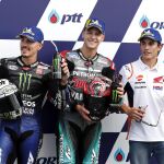 Quartararo, Viñales y Márquez, la primera línea de parrilla en Tailandia