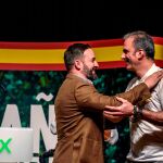 El presidente de VOX, Santiago Abascal, y su secretario general, Javier Ortega Smith