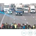 En la página de Twitter de la platamorma «Nos plantamos» incluyen una fotografía de los cortes de carretera en la autopista AP 7