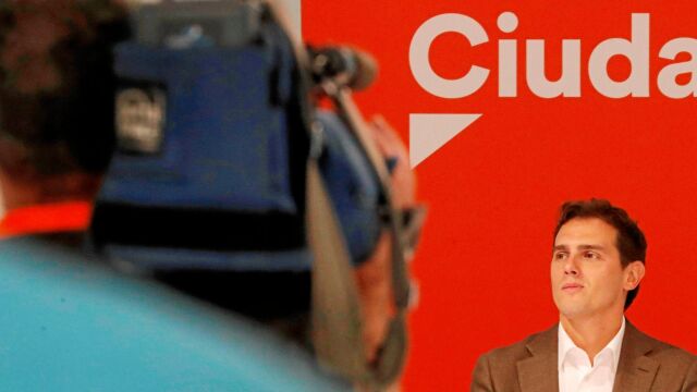 El presidente de Ciudadanos, Albert Rivera, ayer, durante la reunión de la Ejecutiva de su partido