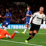Rodrigo celebra su gol anotado ante el Chelsea / Reuters