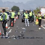 Imagen tras un accidente de tráfico en la carretera.