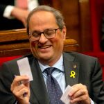 Quim Torra en una imagen durante un pleno en el Parlament