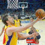 La mejor etapa del jugador en la NBA ha sido en Los Ángeles Lakers. Aquí, en un partido contra los Washington Wizards