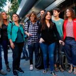 Diputados de la CUP, PdeCAT, ERC, EH Bildu y JxCat protestan ante la Audiencia Nacional en Madrid/Foto: Gonzalo Pérez