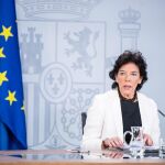 La portavoz del Gobierno, Isabel Celaá, en la rueda de prensa tras el Consejo de Ministros / Foto: David Jar