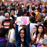 Manifestación contra la violencia de género por el centro de Madrid