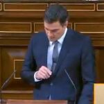 Intervención de Sánchez criticando la investidura fallida de Rajoy