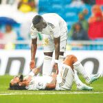 Marcelo, en el momento en que se lesionó ante el Levante/Efe