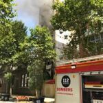 Imagen del edificio incendiado