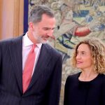 El Rey Felipe VI y Meritxell Batet en el Palacio de la Zarzuela