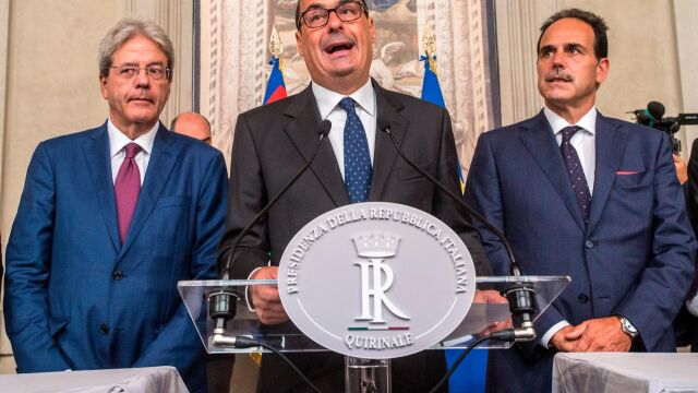 Nicola Zingaretti, secretario del Partido Demócrata, en la rueda de prensa posterior a su encuentro con el presidente Sergio Mattarella en el palacio del Quirinal/Ep