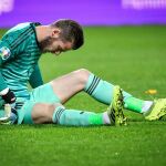 [Stockholm (Sweden), 15/10/2019.- Spain's goalkeeper David de Gea reacts during the UEFA Euro 2020]