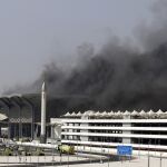 Imagen del incendio declarado el pasado domingo en la estación de Yeda