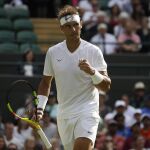 Nadal celebra uno de los puntos ante el japonés Sugita