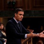 Pedro Sánchez durante el discurso de Investidura