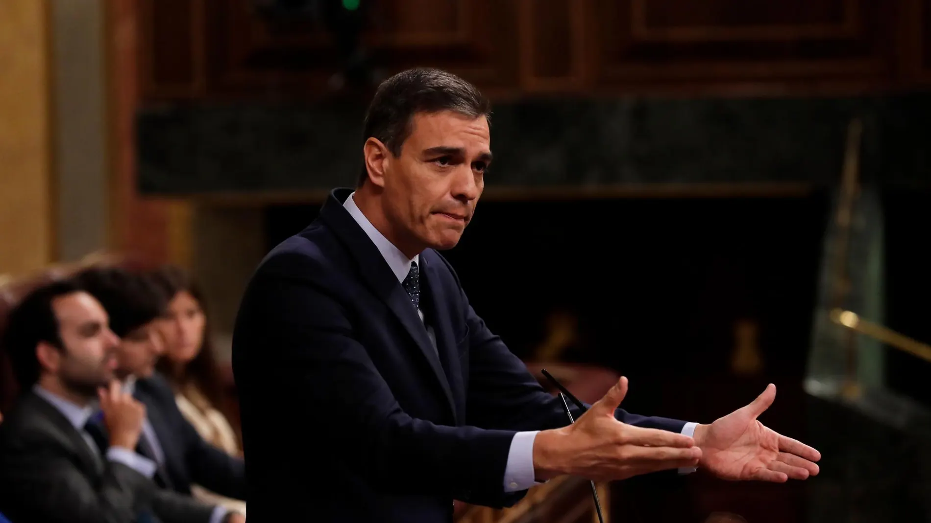 Pedro Sánchez durante el discurso de Investidura